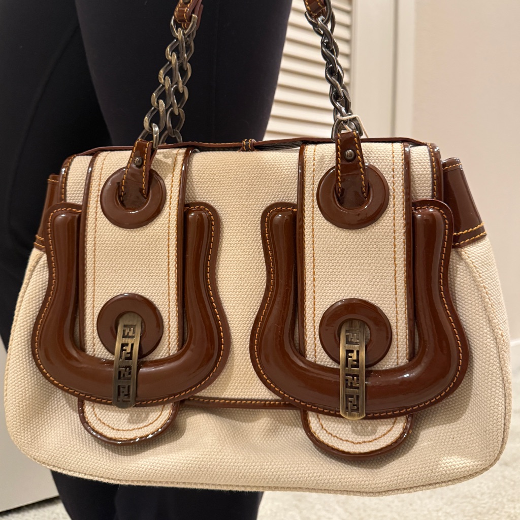 Vintage Fendi Bag With Cotton Fabric - Excellent Condition